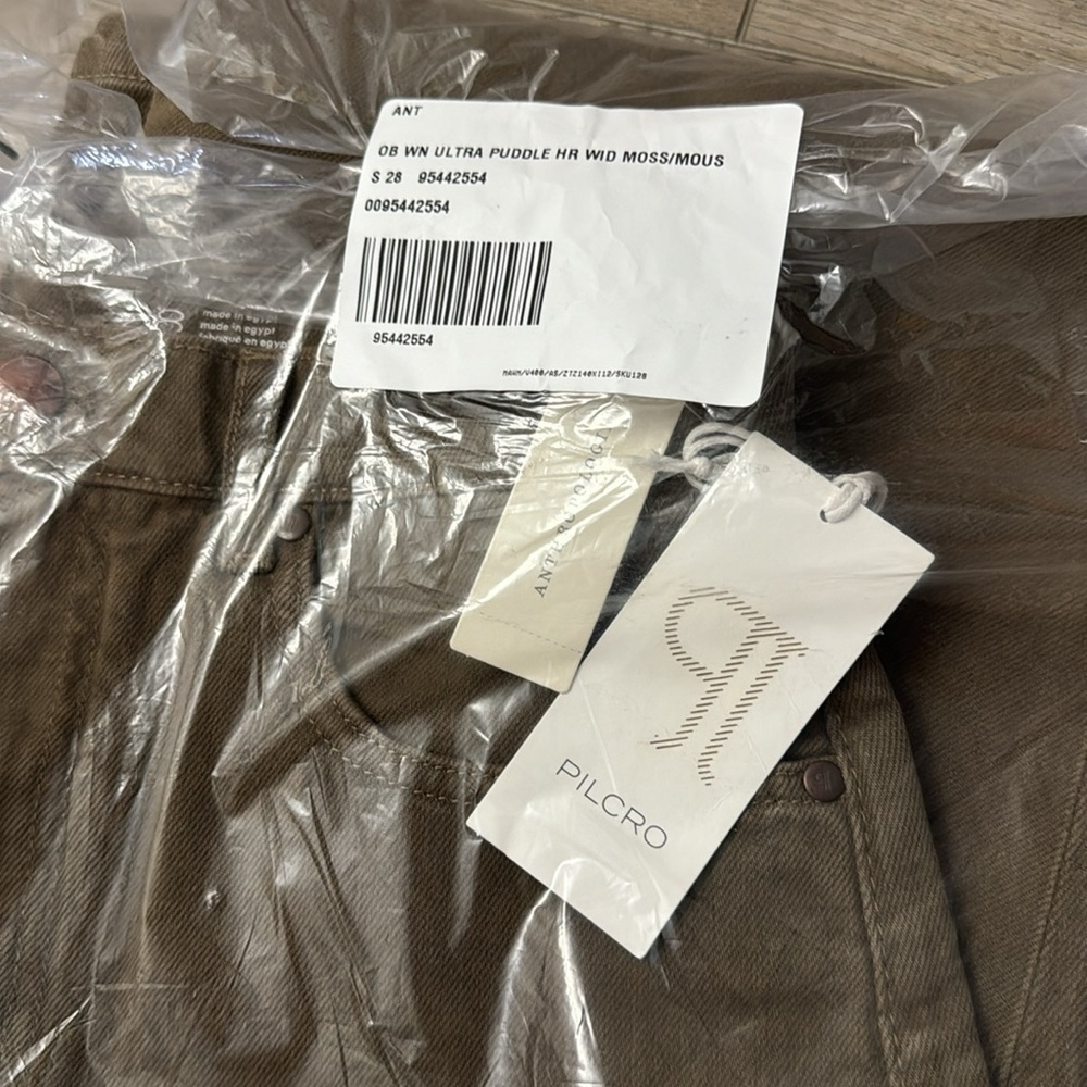 NWT! Anthropologie Pilcro Moss High-Rise Wide-Leg Puddle Jeans - Size 26 ⚽️ - Picture 6 of 9
